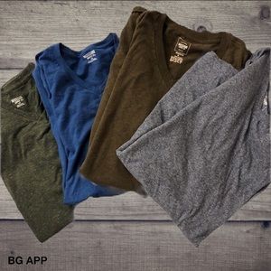 4 TEES solid v- neck tees  All LG